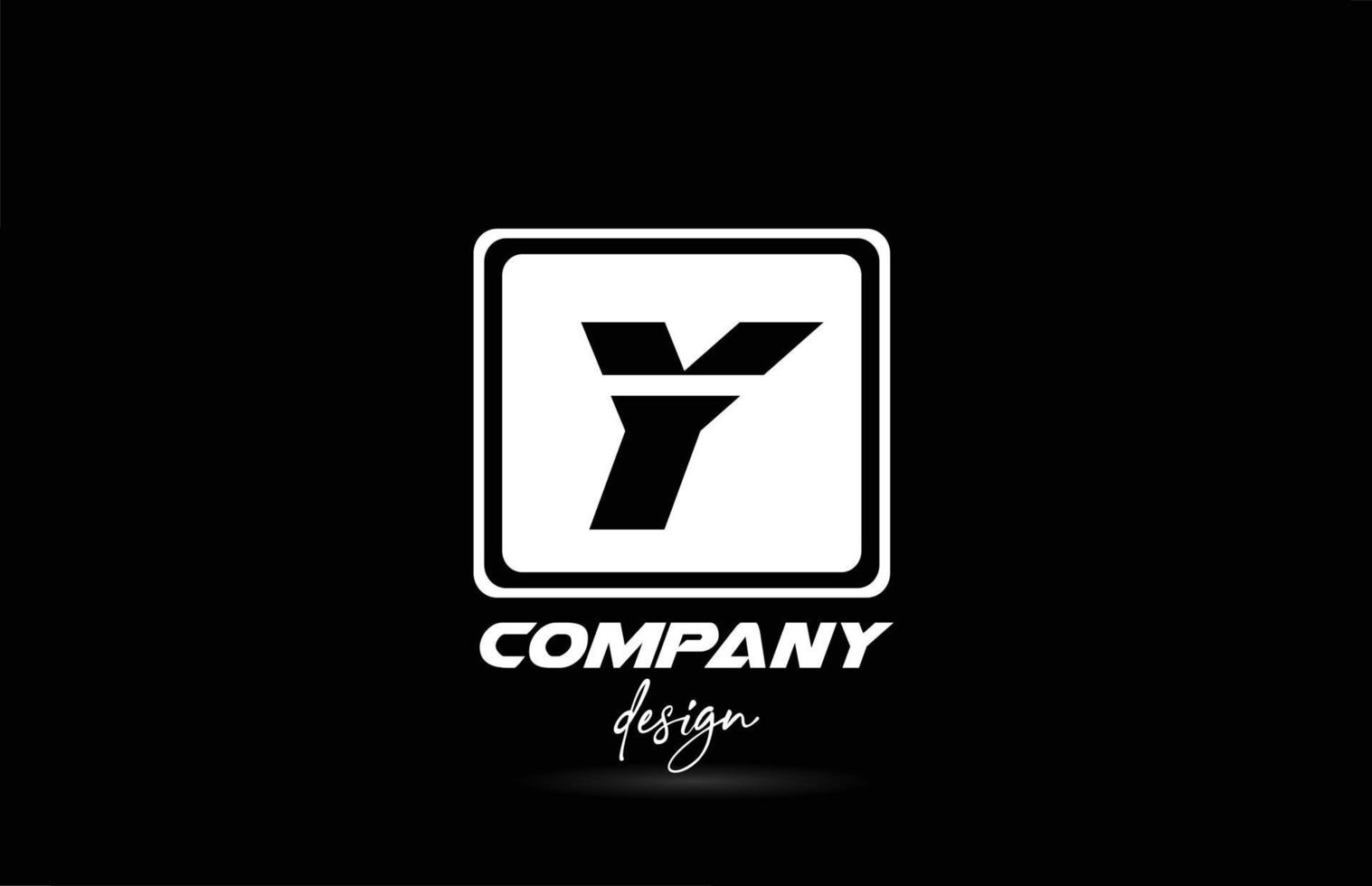 vierkante y alfabet pictogram letter logo met zwart-wit ontwerp. creatieve sjabloon voor bedrijf en bedrijf vector