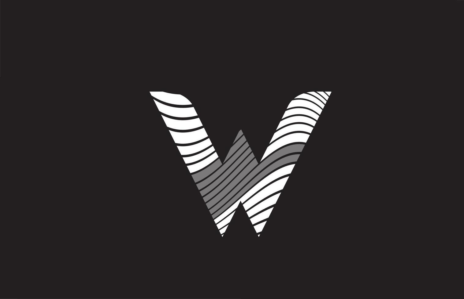 zwarte en witte lijnen w alfabet letter pictogram logo ontwerp. creatieve sjabloon voor bedrijven vector