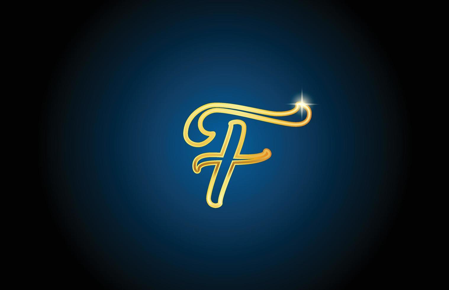 gouden lijn f alfabet letter logo pictogram ontwerp. creatieve luxe sjabloon voor zaken en bedrijven vector