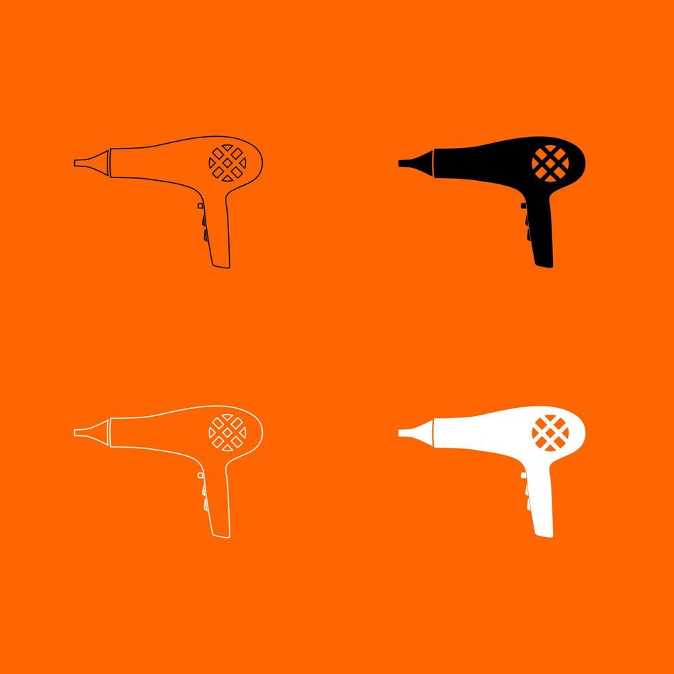 föhn . föhn zwart-wit kleur ingesteld pictogram. vector