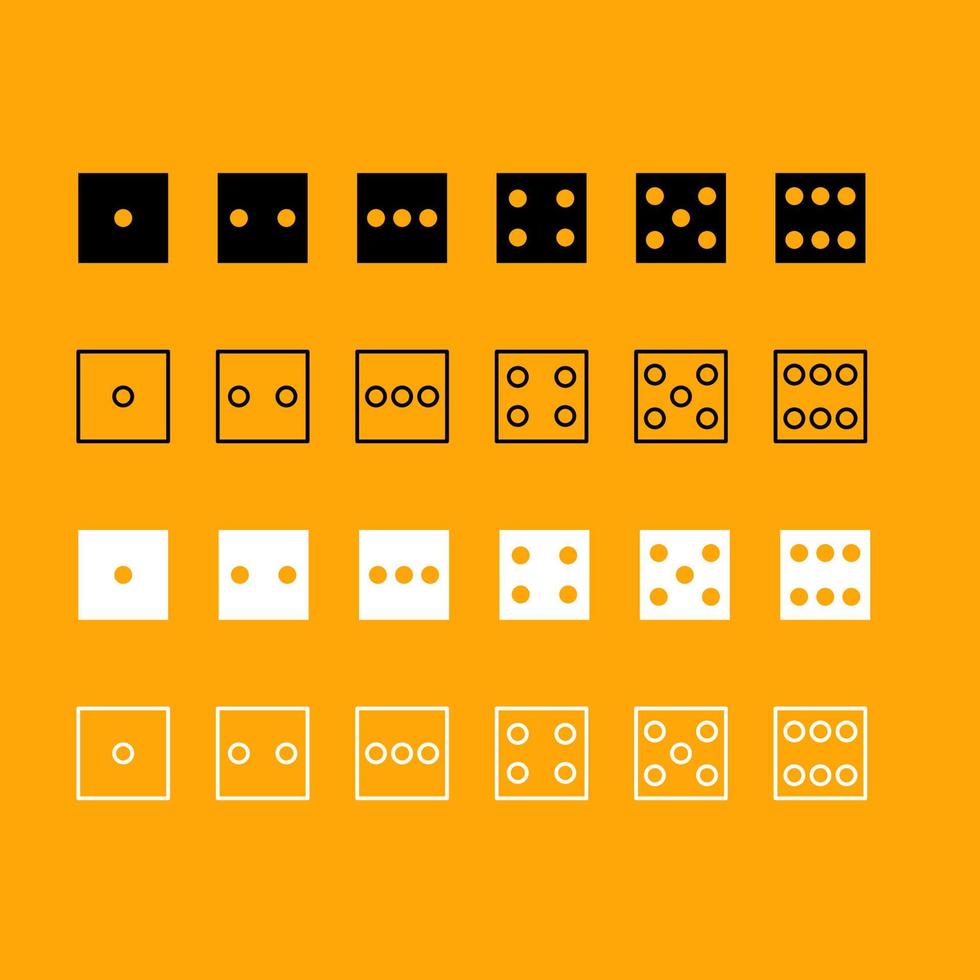 dobbelstenen nubes instellen zwart-wit pictogram. vector