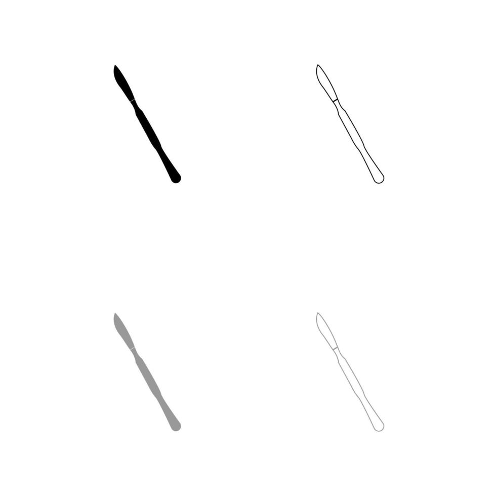 scalpel zwart wit pictogram instellen. vector