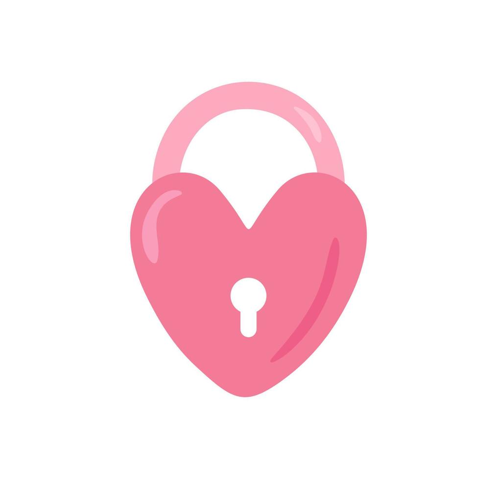 schattig roze hand getrokken hart houden vector liefde slotpictogram voor Valentijnsdag. element voor mobiel concept en webdesign. vergrendelde hartvormige hangslot valentijn. symbool, logo afbeelding afbeelding