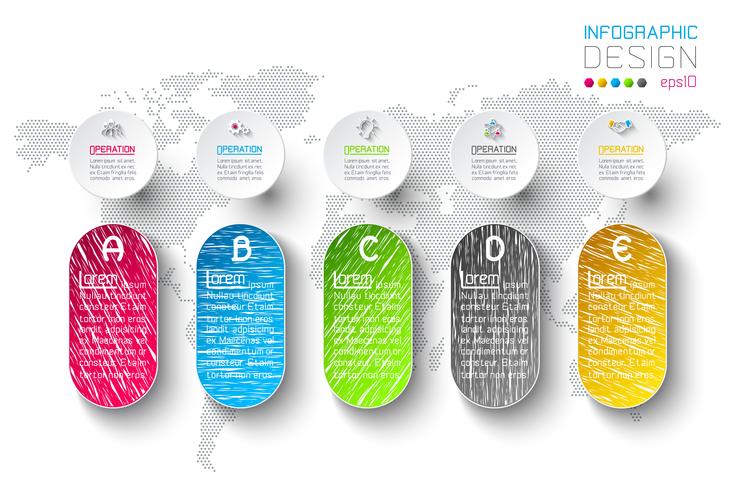 Zakelijke infographic met 5 stappen vector