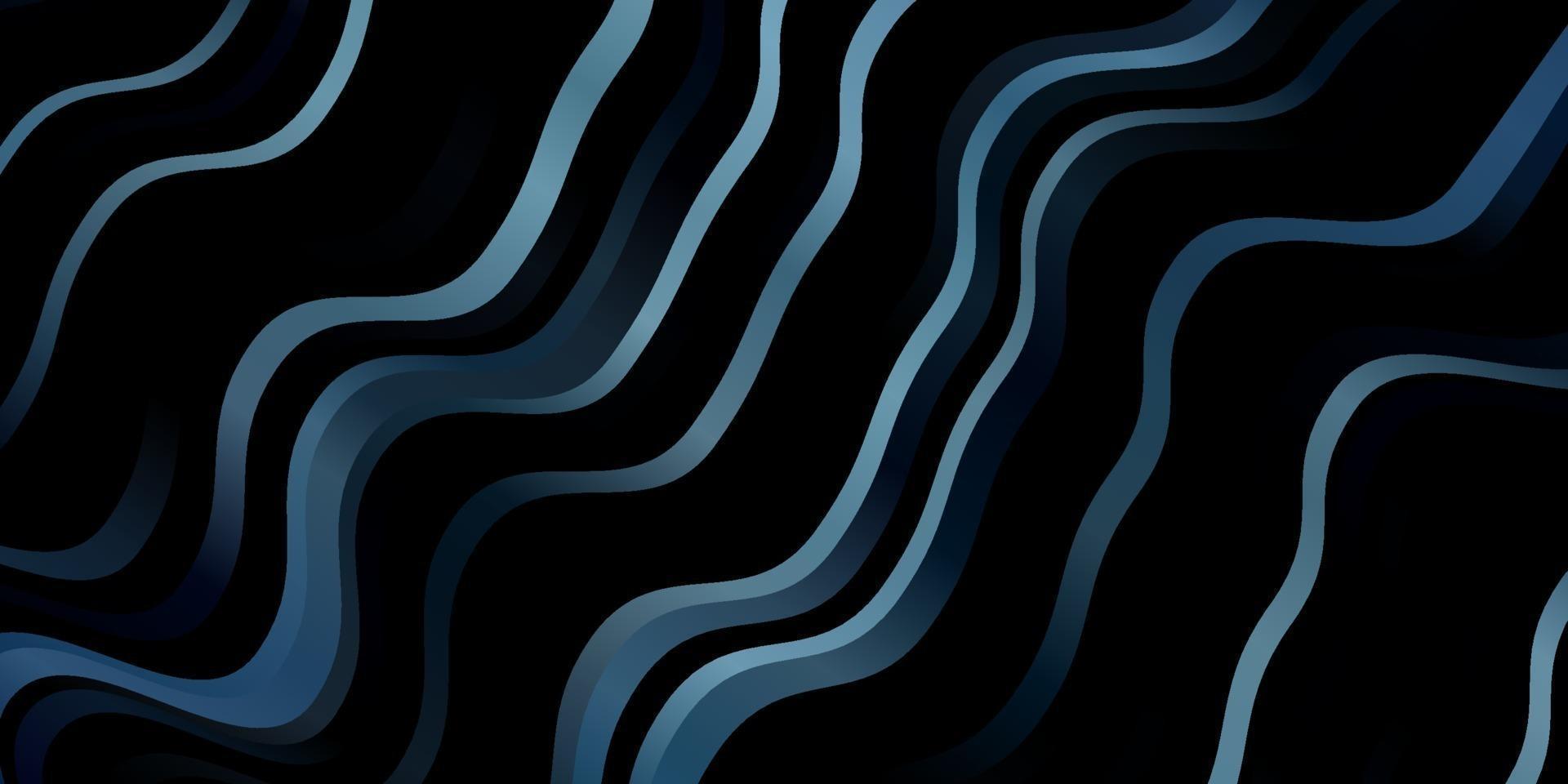 donkerblauwe vectorachtergrond met gebogen lijnen. vector