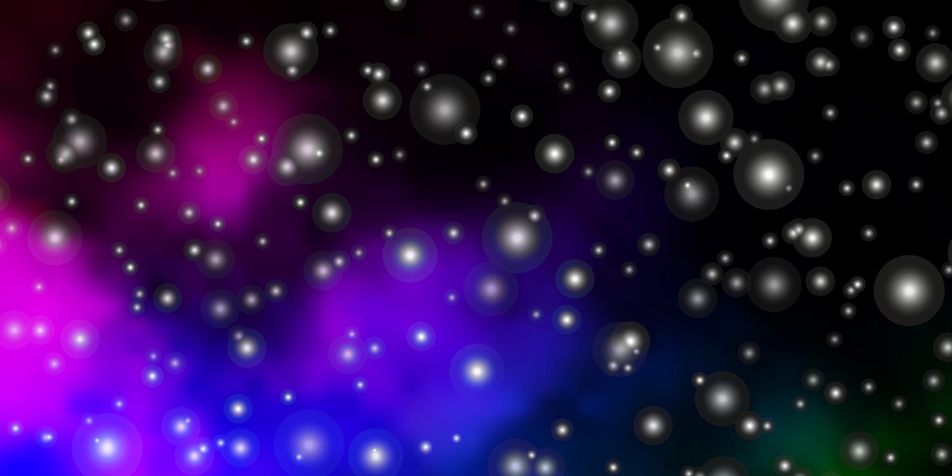 donkere veelkleurige vectorachtergrond met kleine en grote sterren. vector