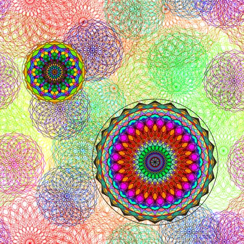 Geometrisch patroon met cirkel kleur lijn op vector grafische kunst.