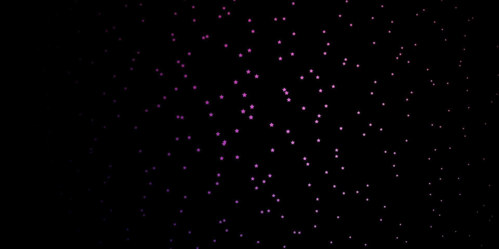 donkerpaars, roze vectorachtergrond met kleurrijke sterren. vector