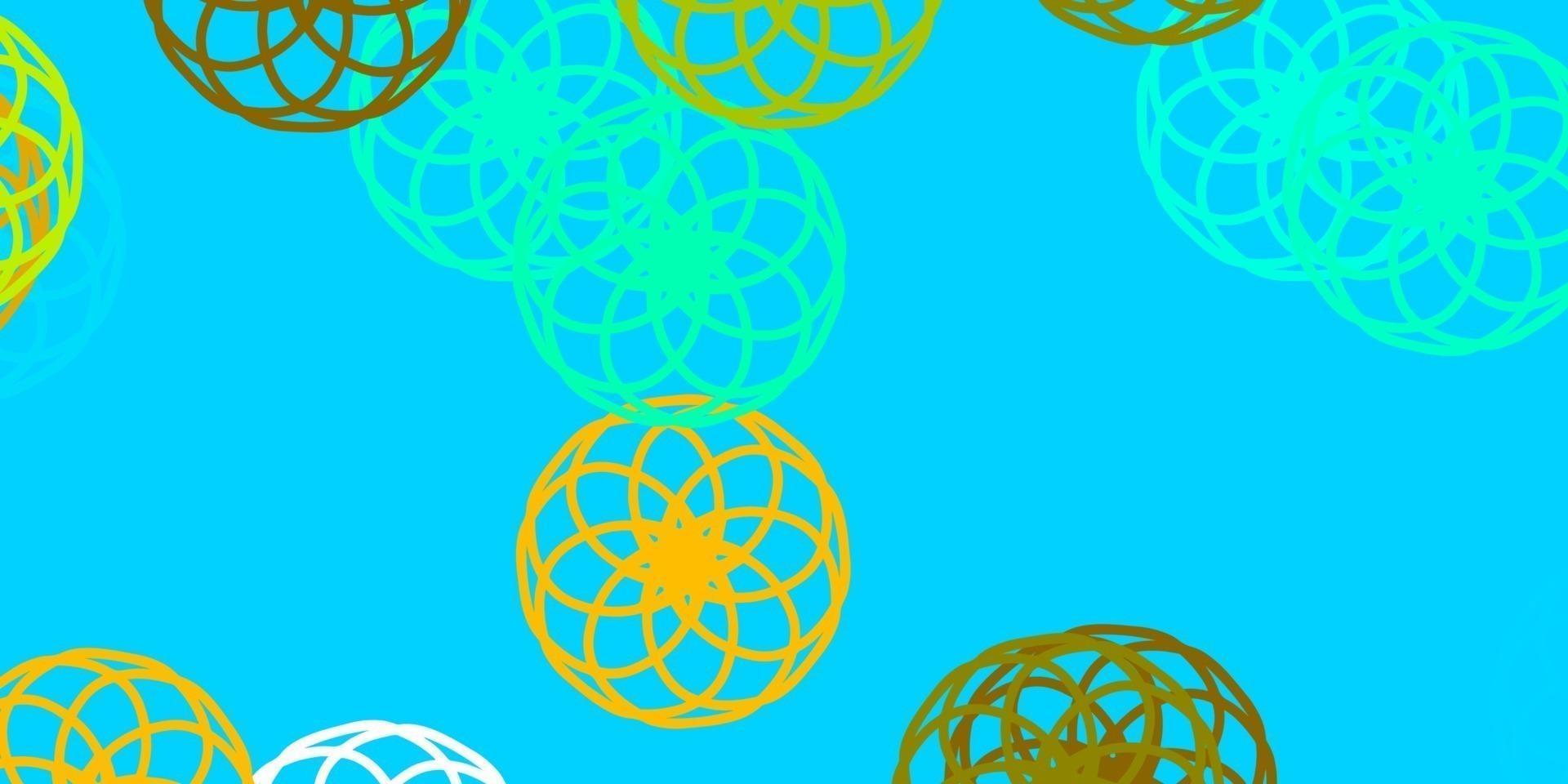 lichtblauwe, gele vectorlay-out met cirkelvormen. vector