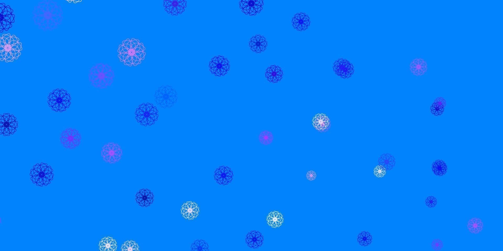 lichtroze, blauwe vector natuurlijke achtergrond met bloemen.