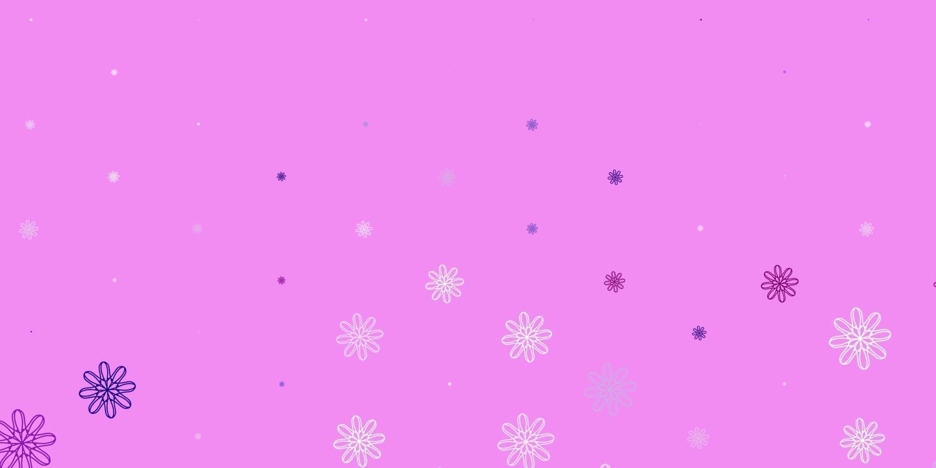 lichtpaarse vector doodle patroon met bloemen.