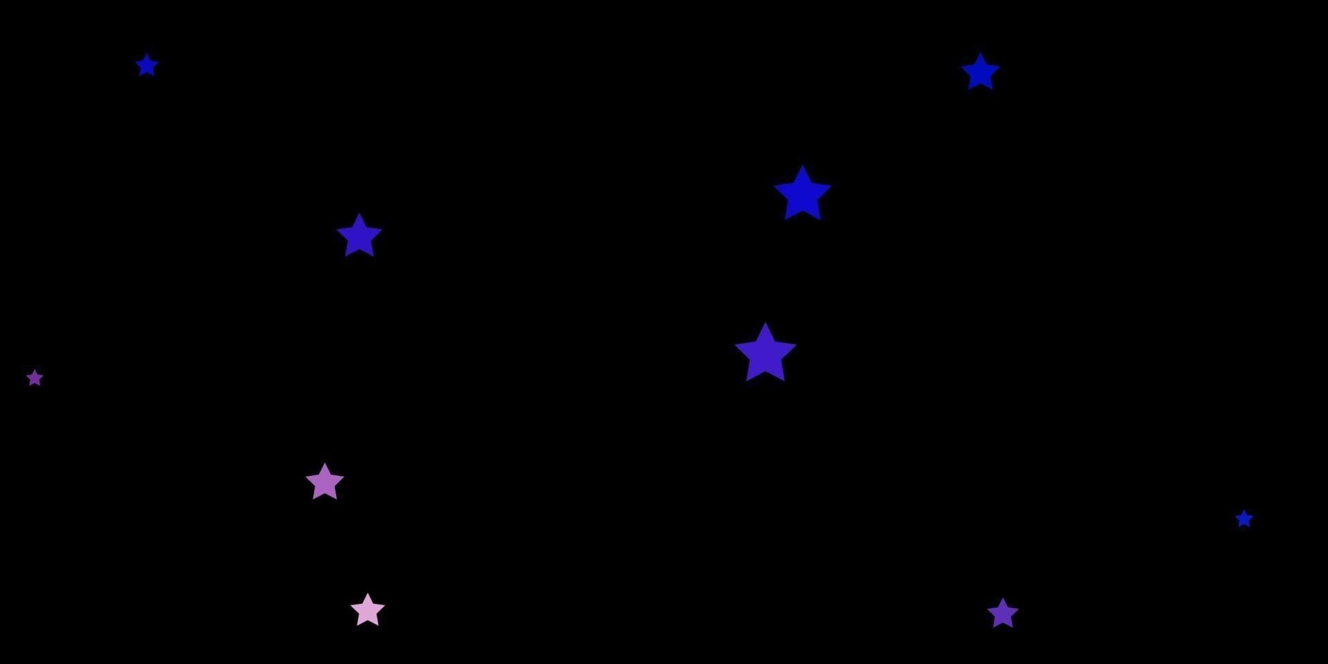 donkerblauwe, gele vectorachtergrond met kleine en grote sterren. vector