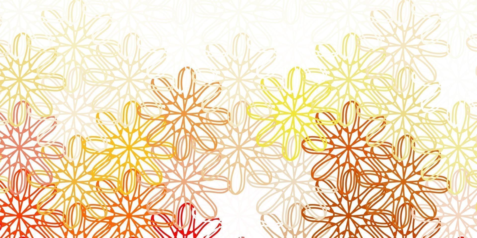 lichtrood, geel vector natuurlijk kunstwerk met bloemen.