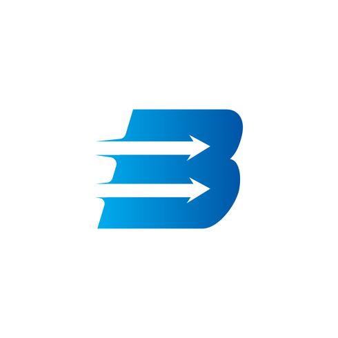 letter B met pijl logo ontwerpsjabloon vector