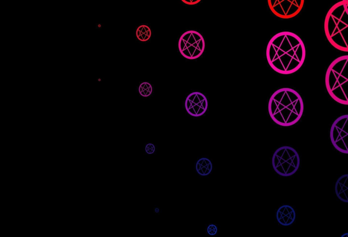 donkerblauw, rood vectorpatroon met magische elementen. vector