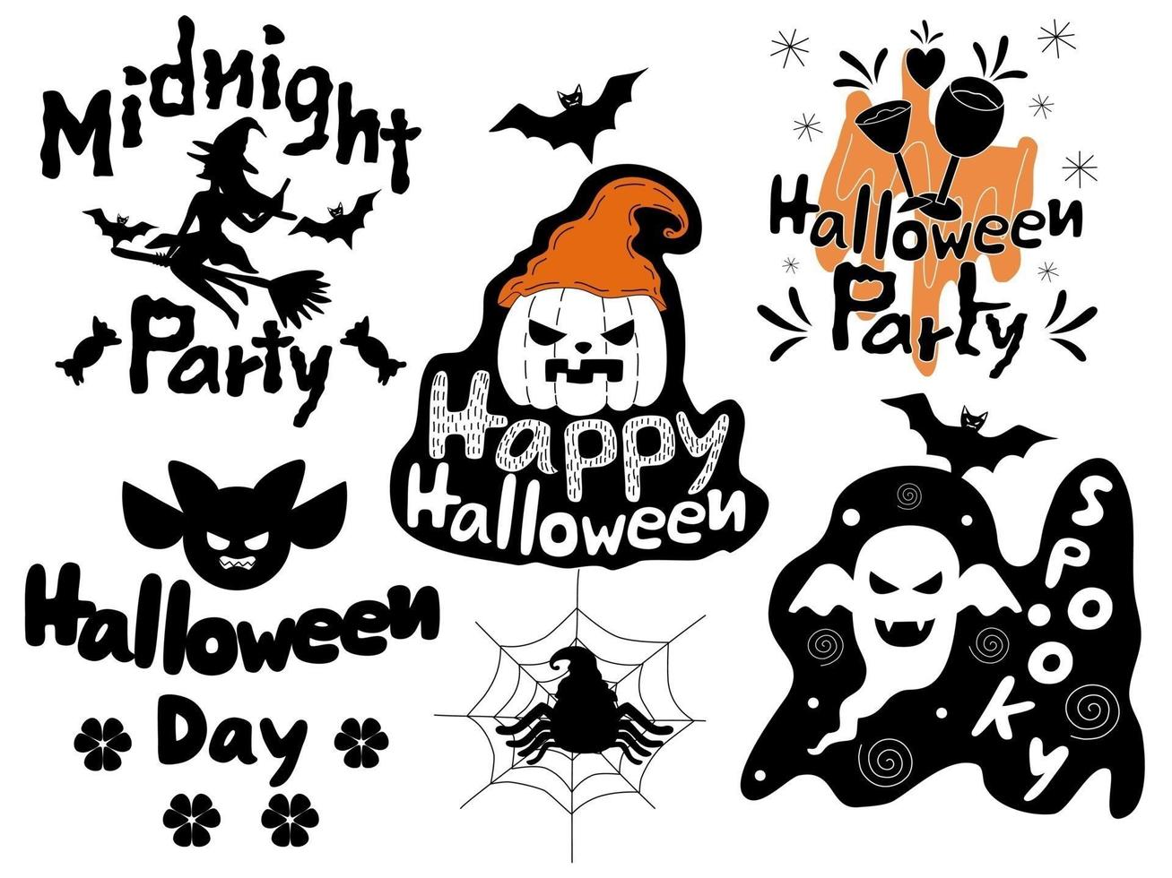 elementen voor halloween-decoraties vector