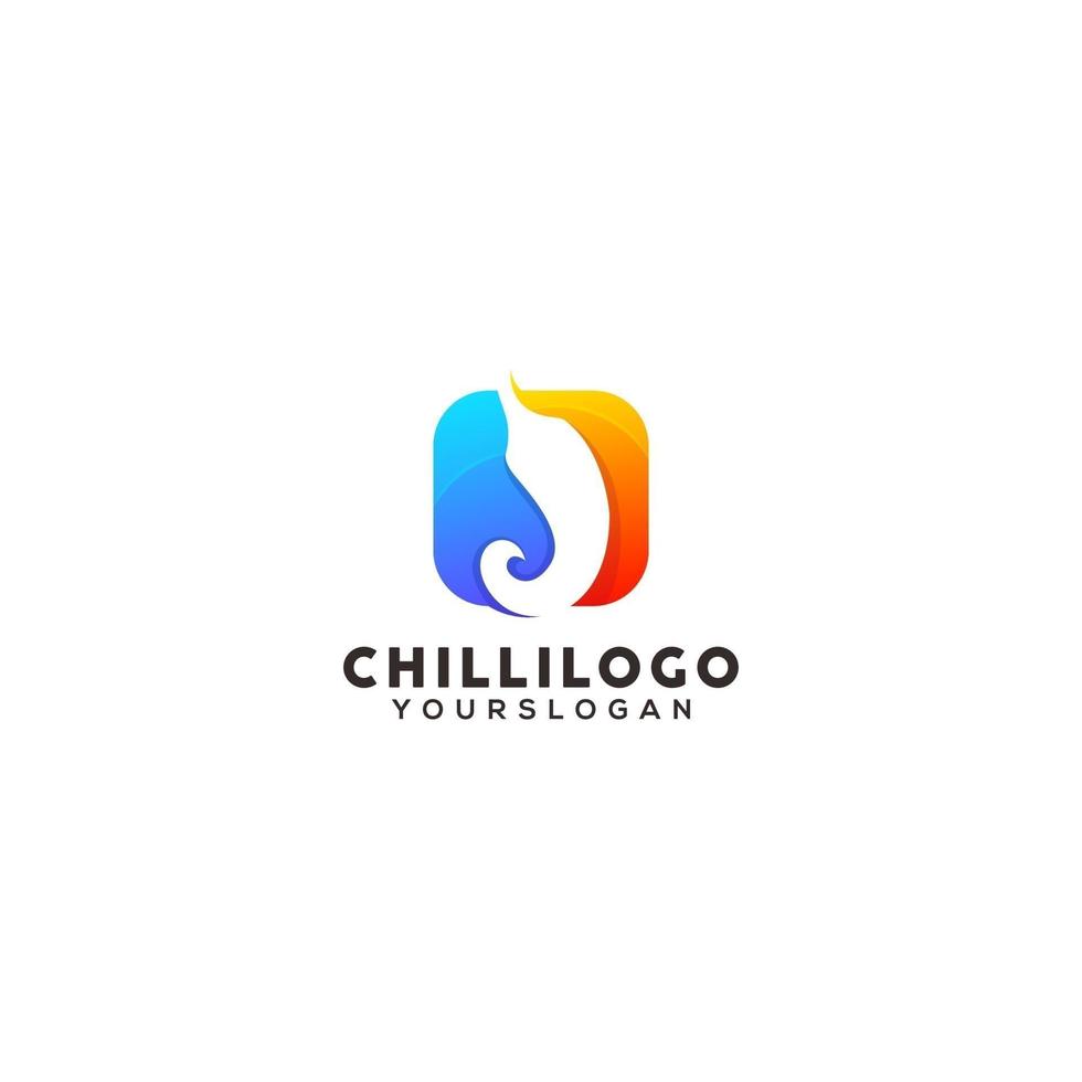 chili kleurrijke logo ontwerpsjabloon vector