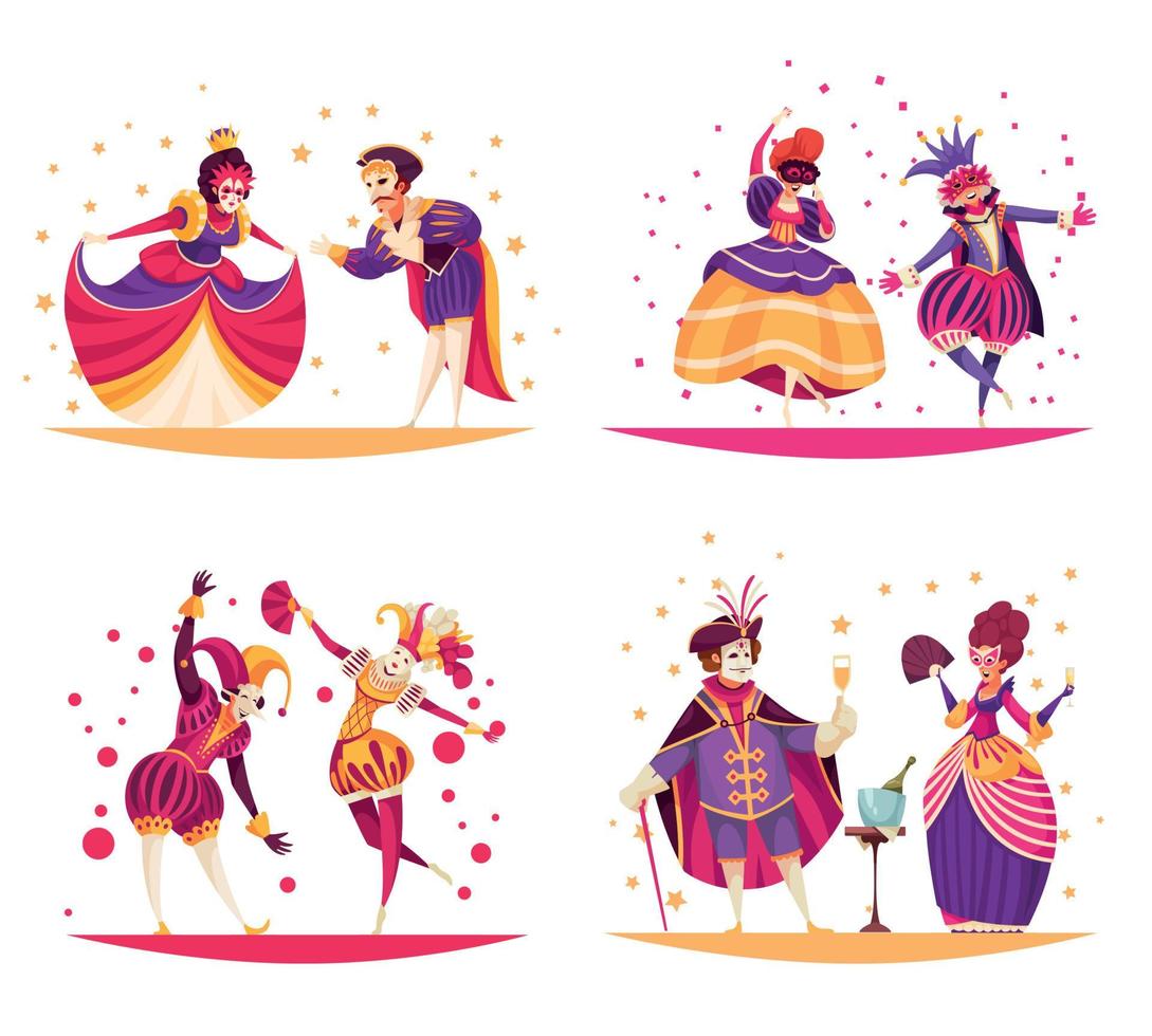 Venetiaanse carnavalscomposities vector