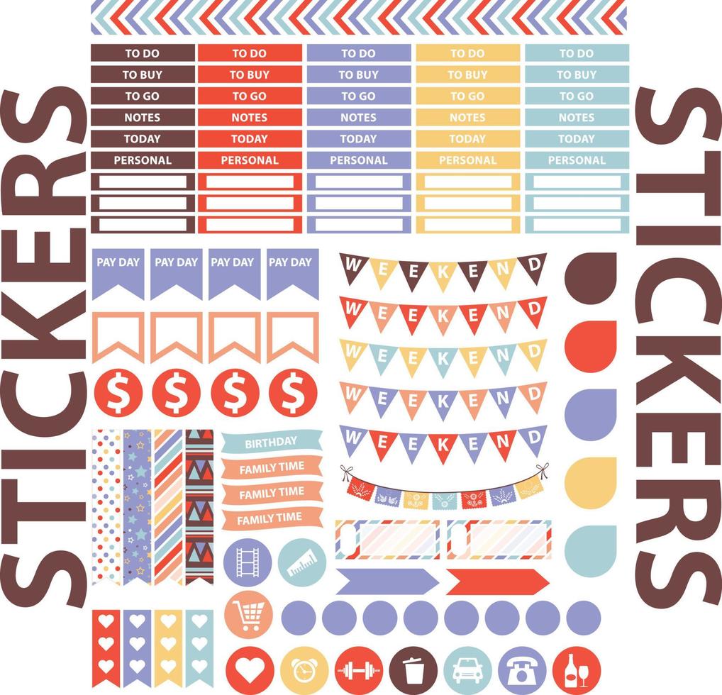 stickerplanner om dagelijkse herinnering te doen vector