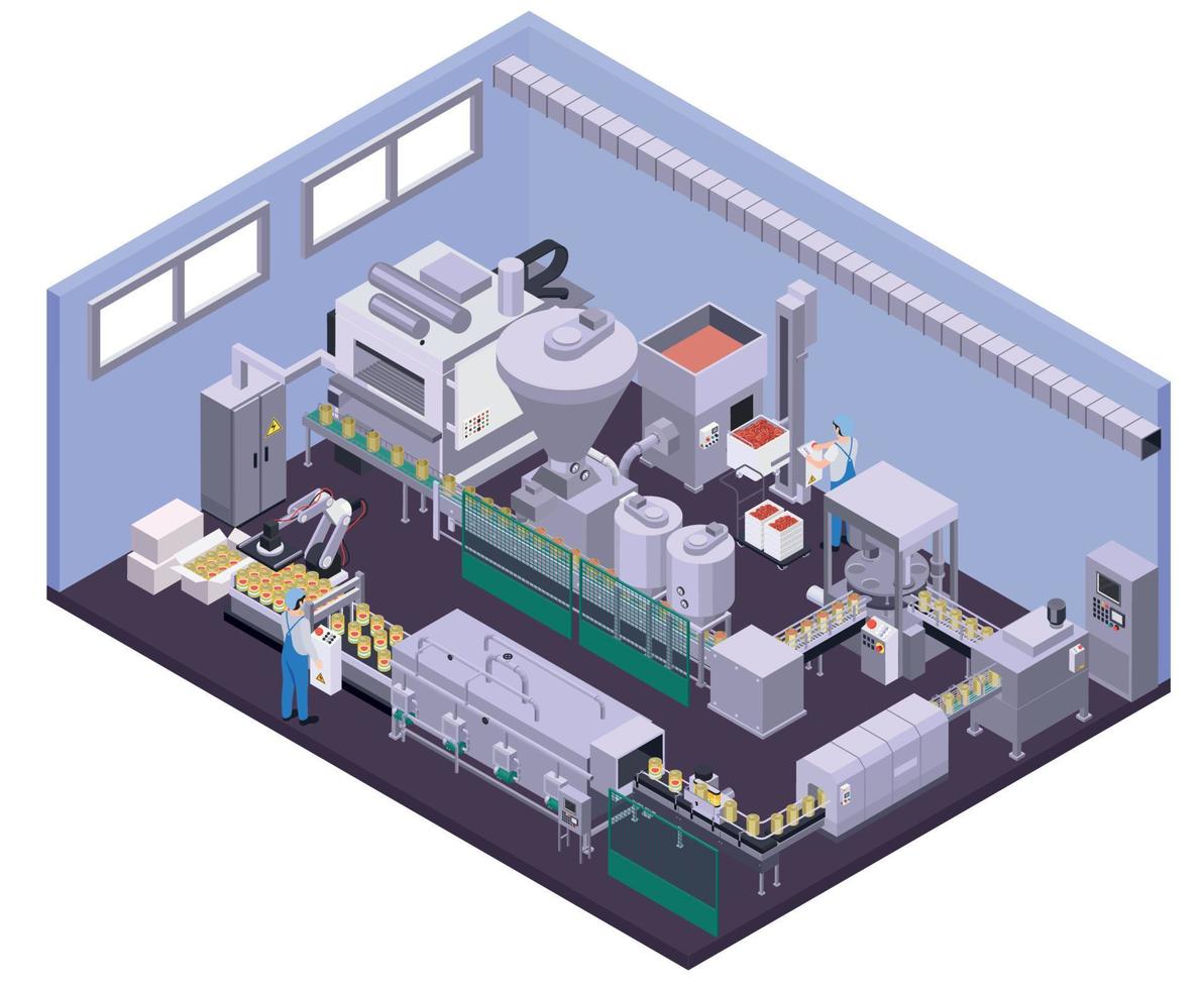 samenstelling van de fabriek voor ingeblikt voedsel vector