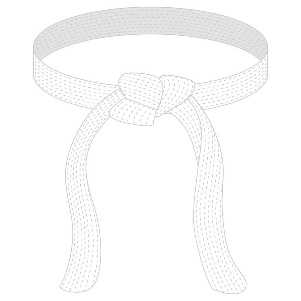 karate riem witte kleur geïsoleerd op een witte achtergrond. ontwerp icoon van Japanse krijgskunst in vlakke stijl. vector