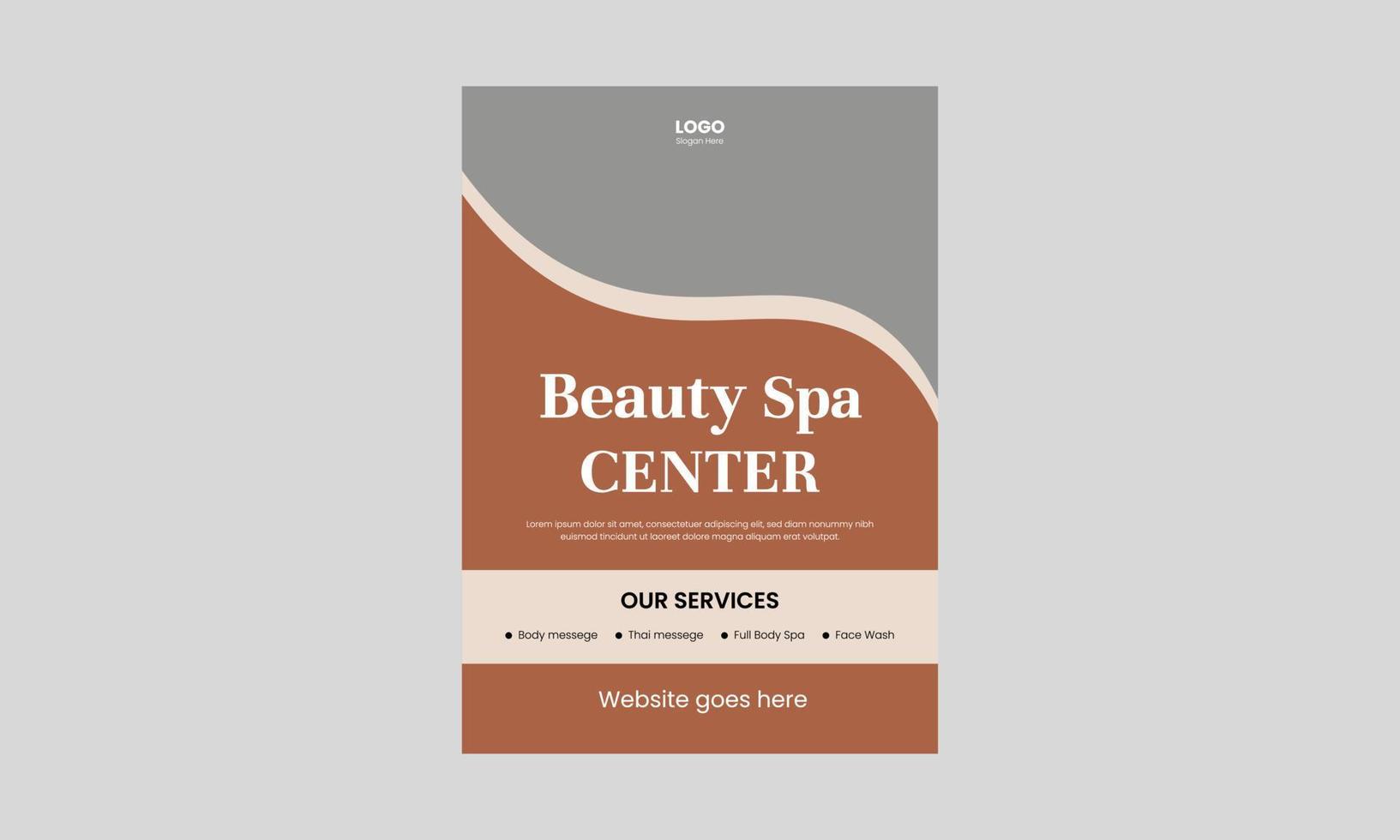 spa, schoonheid en massage flyer ontwerpsjabloon. beauty spa kapsalon print klaar flyer sjabloonontwerp. folder, a4-formaat, flyer, omslag, poster, brochureontwerp vector