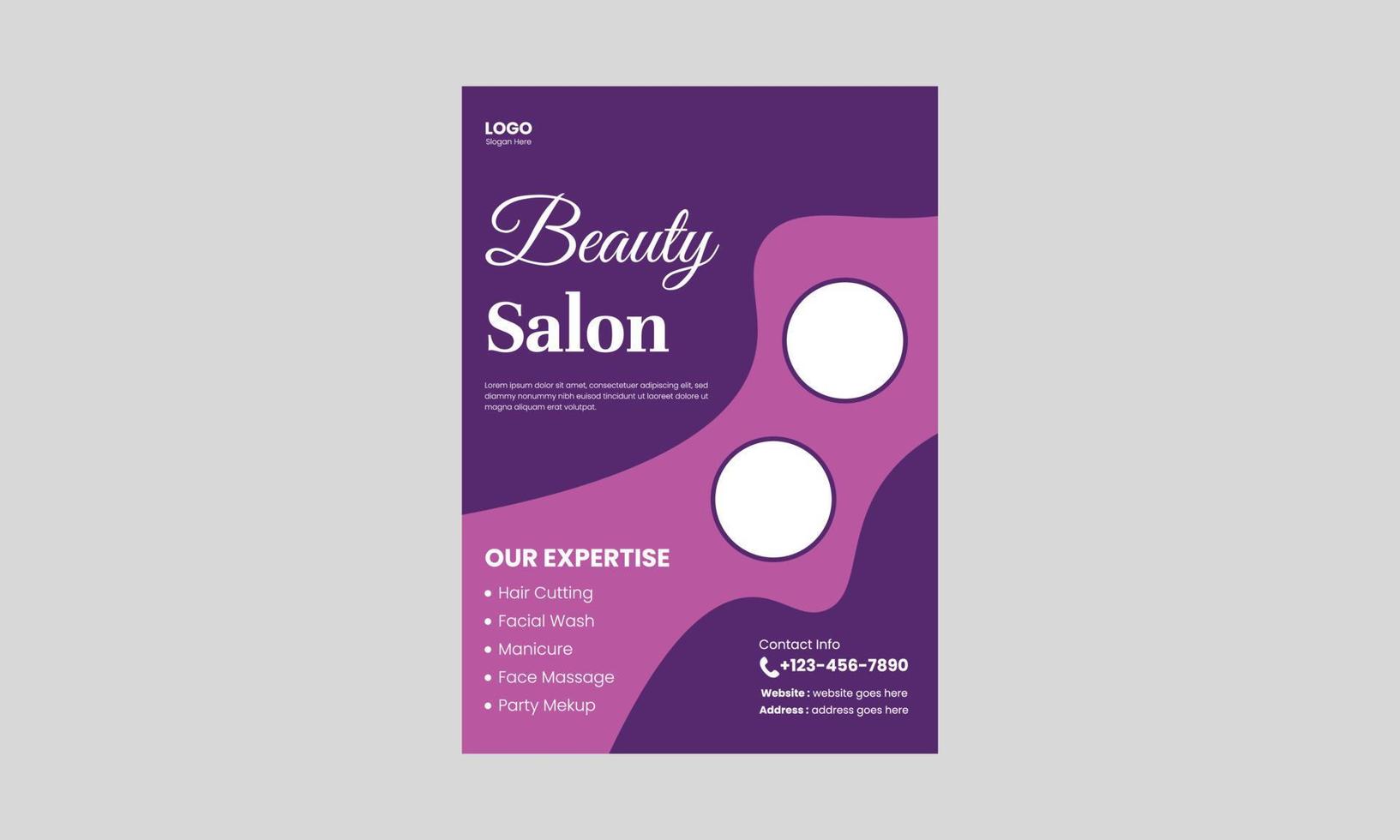 spa, schoonheid en massage flyer ontwerpsjabloon. beauty spa kapsalon print klaar flyer sjabloonontwerp. folder, a4-formaat, flyer, omslag, poster, brochureontwerp vector