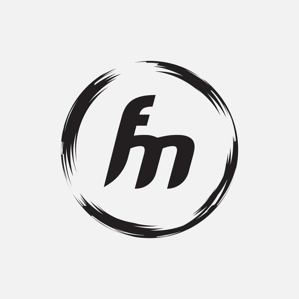 unieke monogram brief fm logo vector