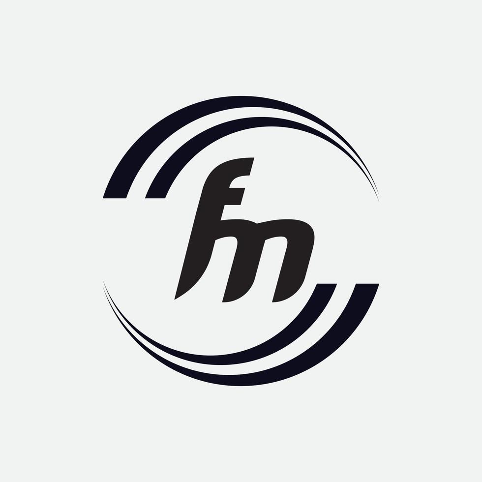 unieke monogram brief fm logo vector