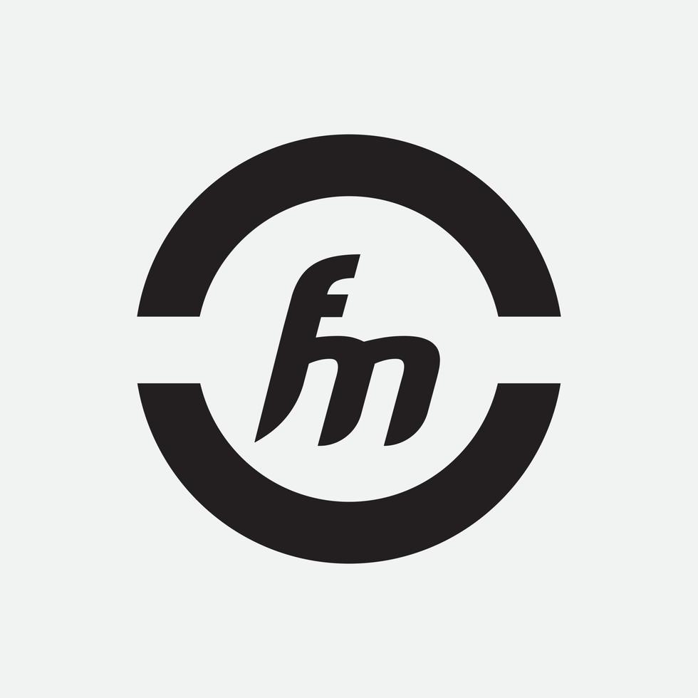 unieke monogram brief fm logo vector