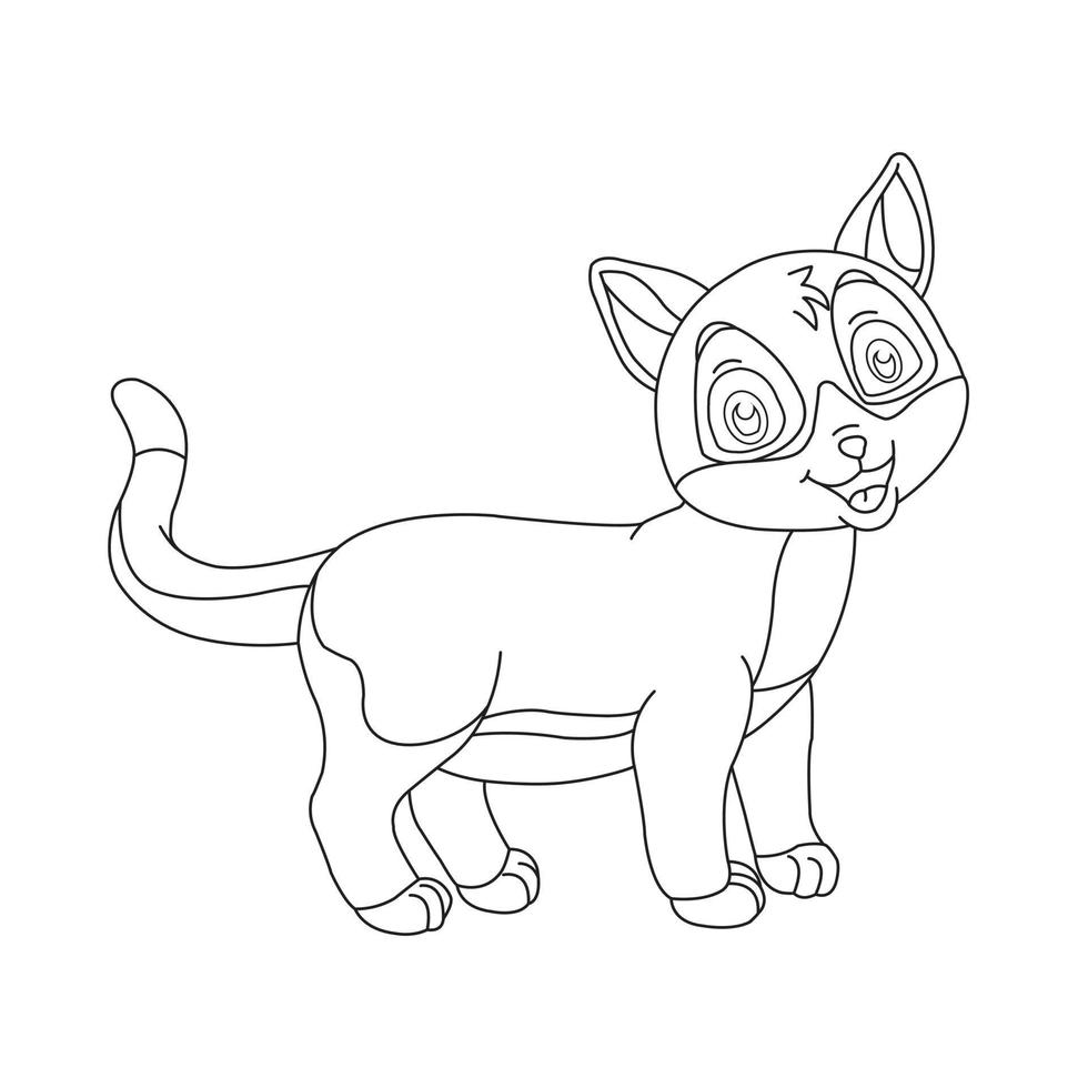 kleurplaat paginaoverzicht van schattige kat dier kleurplaat cartoon vectorillustratie vector