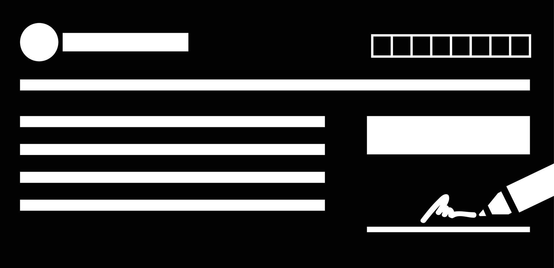bankcheque pictogram vector