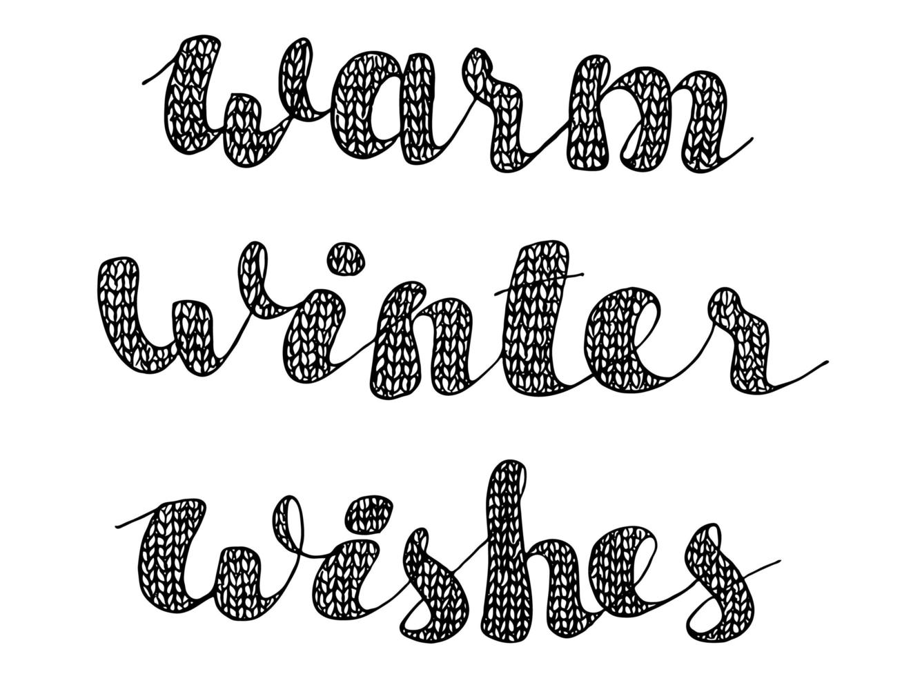 winter handgetekende letters vector