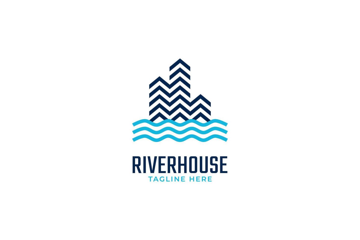 rivierhuis logo ontwerp vector