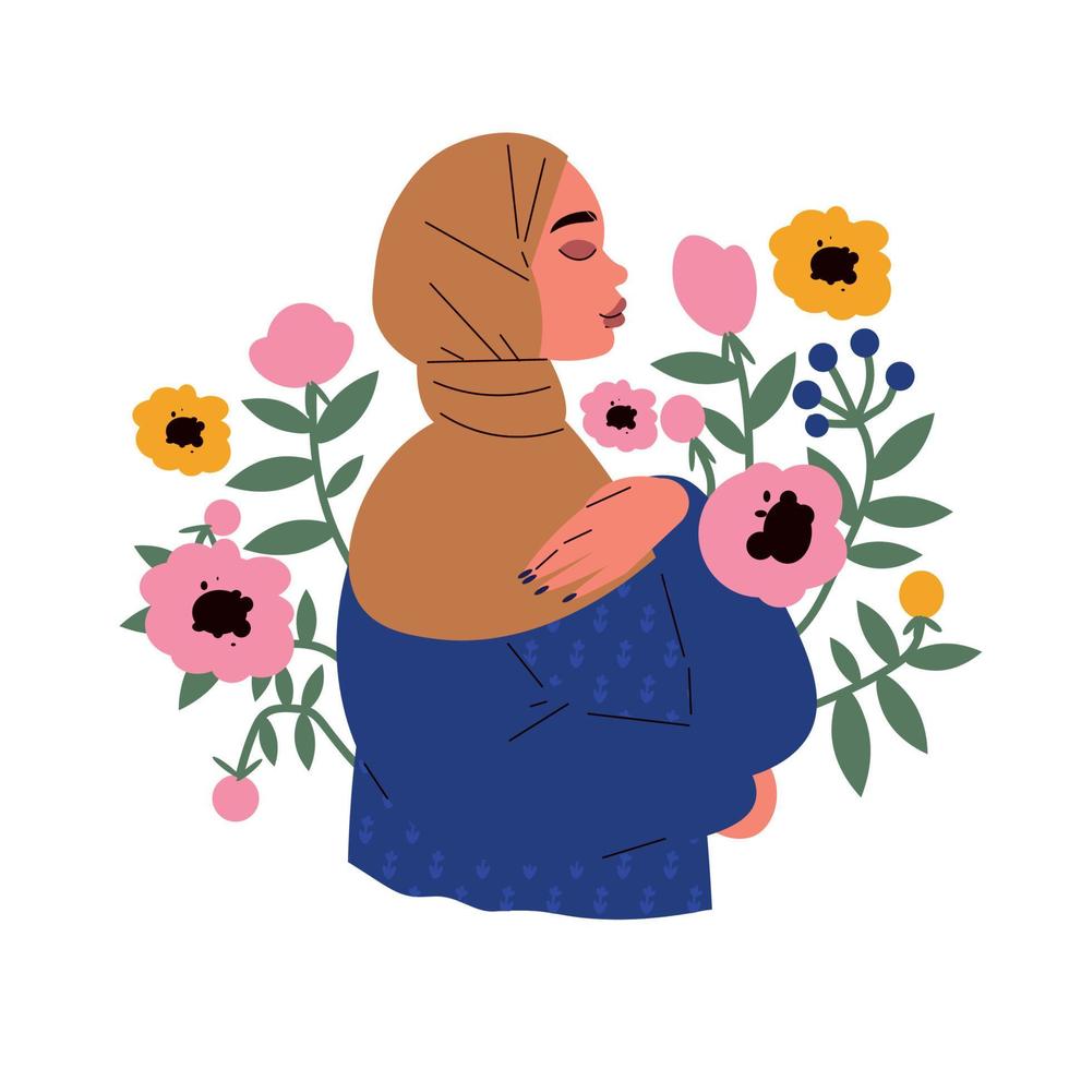 hijab vrouw concept vector