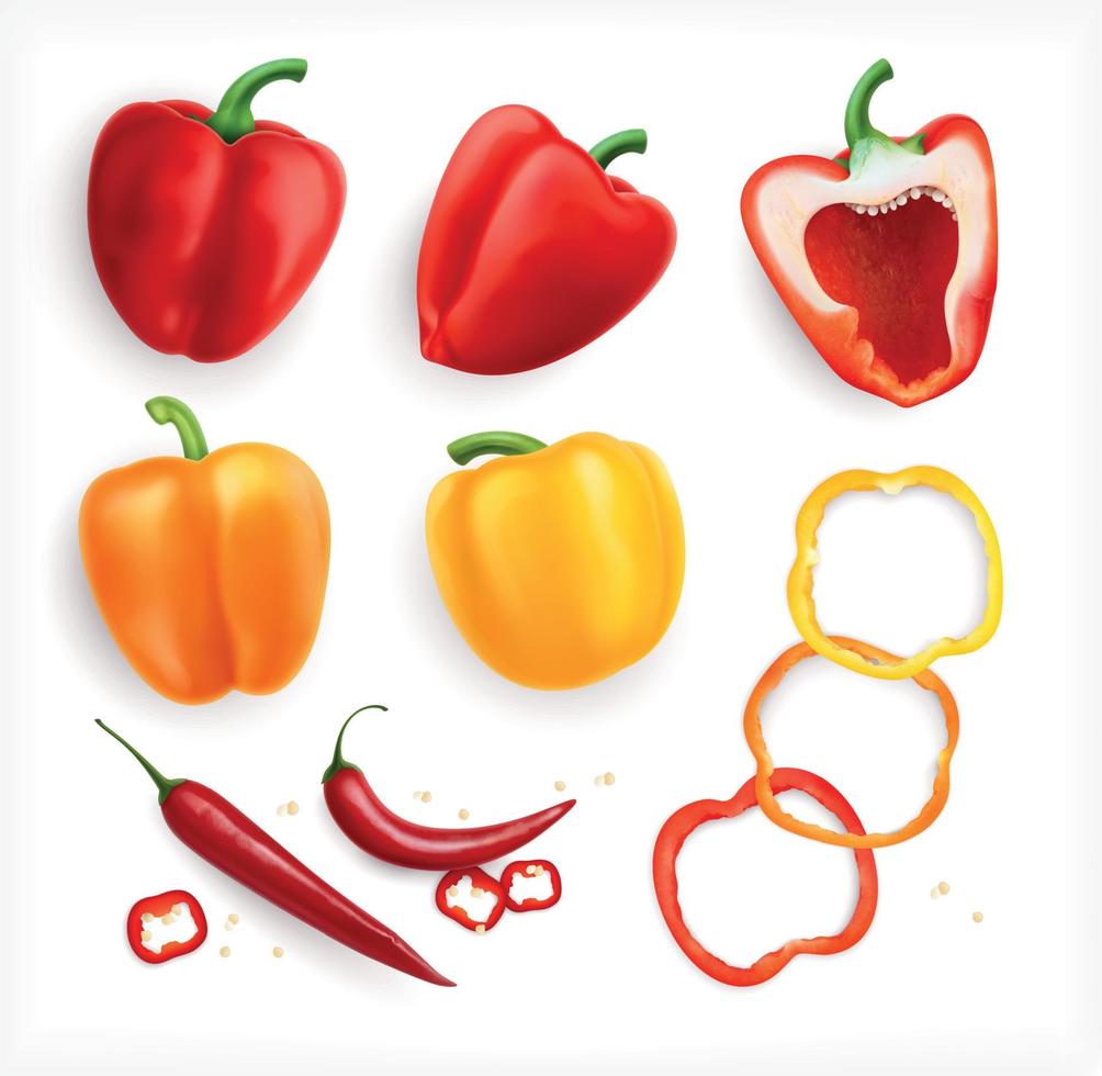 peper realistische icon set vector