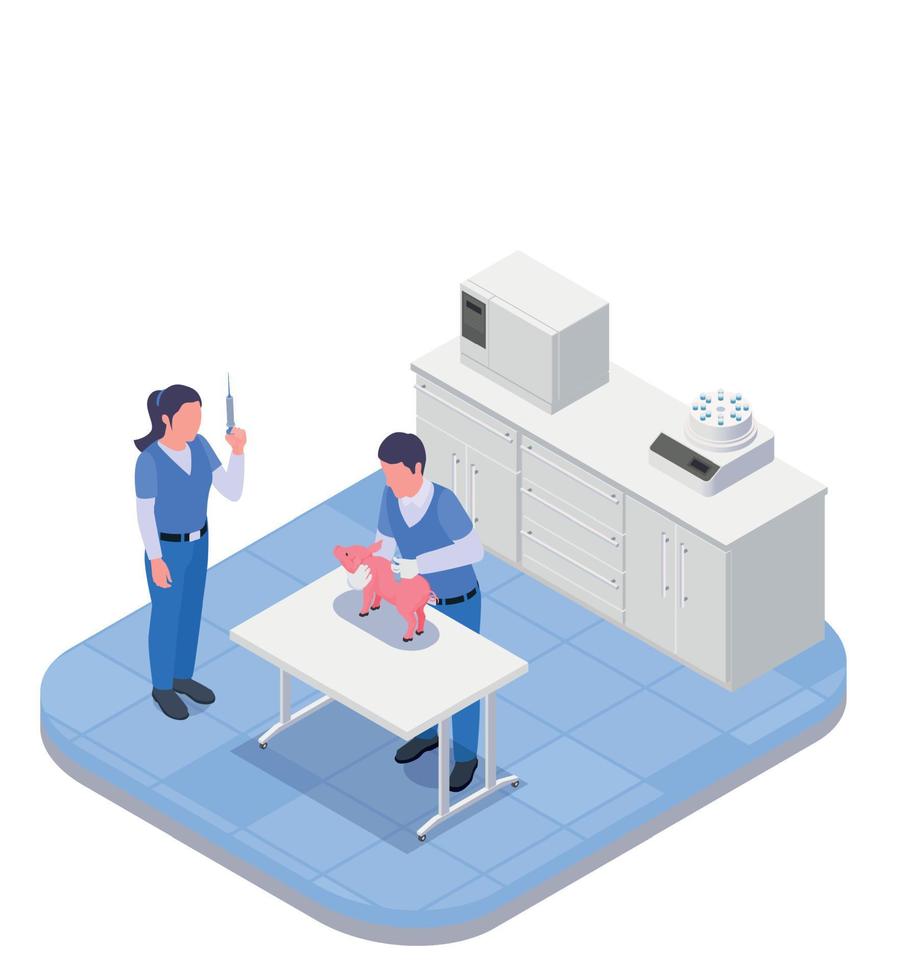 landbouwhuisdieren veterinair isometrisch gekleurd concept vector