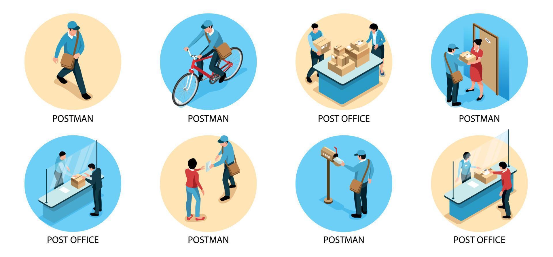 postdienst ronde composities vector