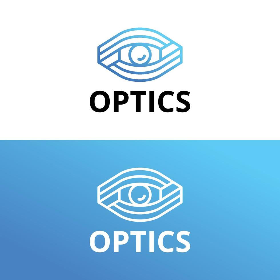 voor opticiens of brillenwinkels is een blauw modern ooglogo geschikt. vector