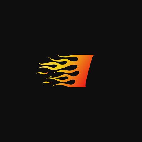 letter I Brandende vlam logo ontwerpsjabloon vector