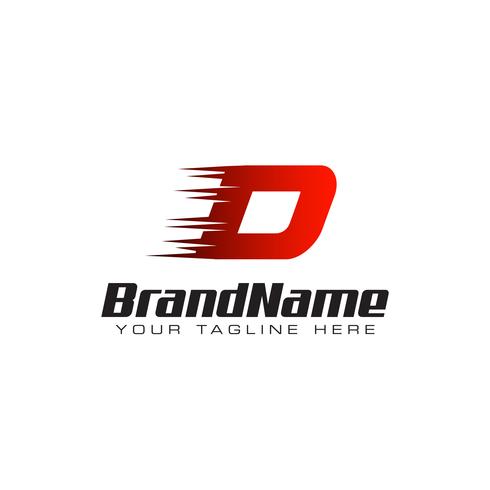 Brief eerste D snelheid Logo ontwerpsjabloon vector