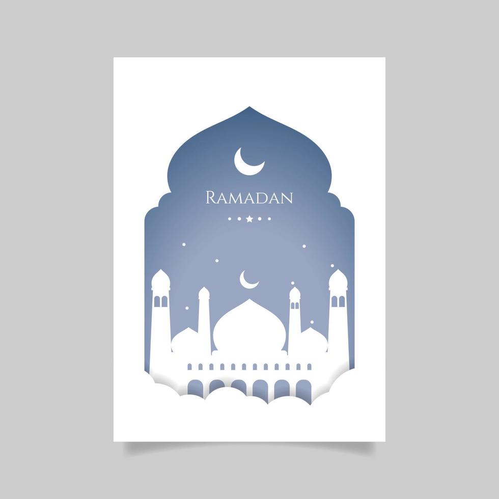 platte ramadan wenskaartsjabloon. -vector. vector