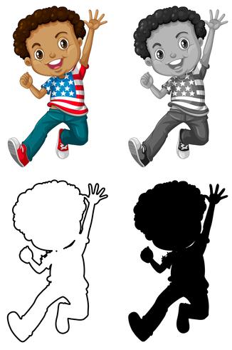 Set van Afro-Amerikaanse karakter vector