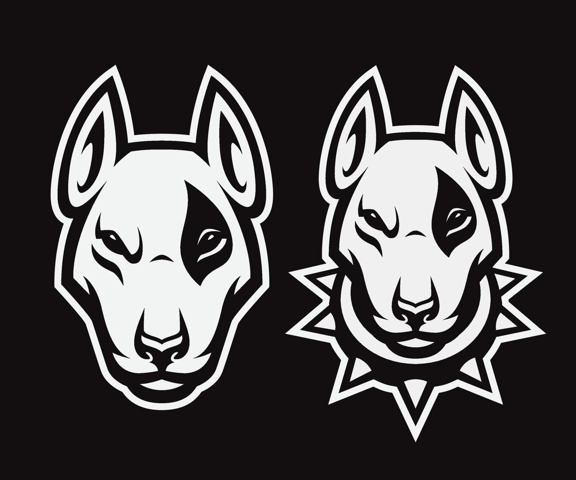 bull terrier hoofd logo vector