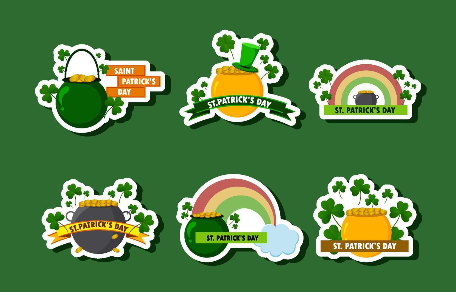 pot met goud st. patricks dag sticker vector