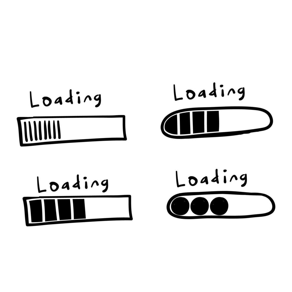 hand getrokken doodle laadbalk pictogram illustratie vector geïsoleerd