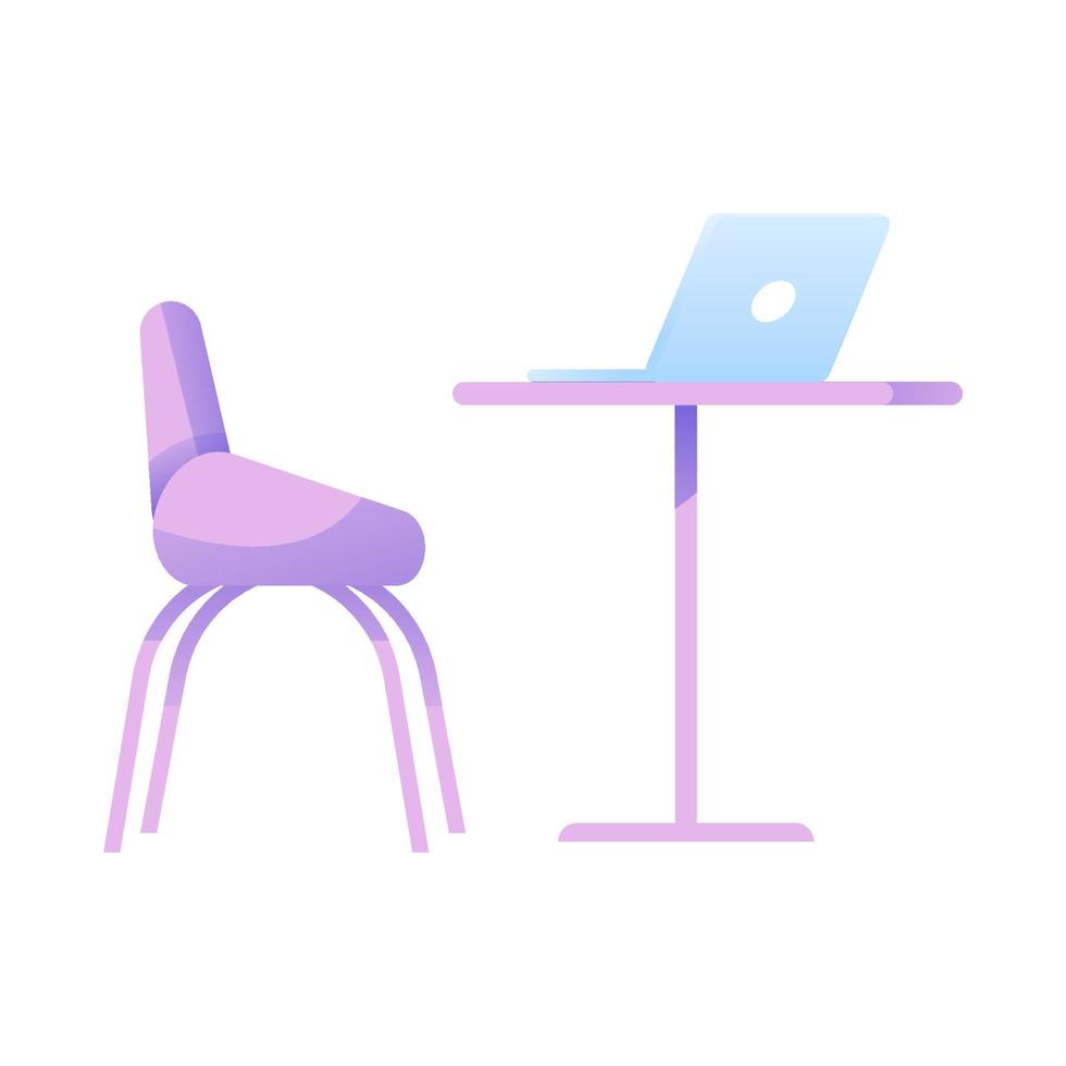 stoel en tafel voor werkset vector