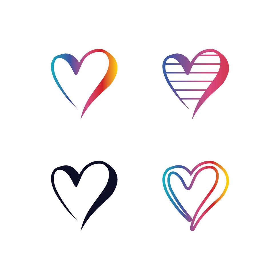 harten en schoonheid liefde set vector illustratie ontwerp