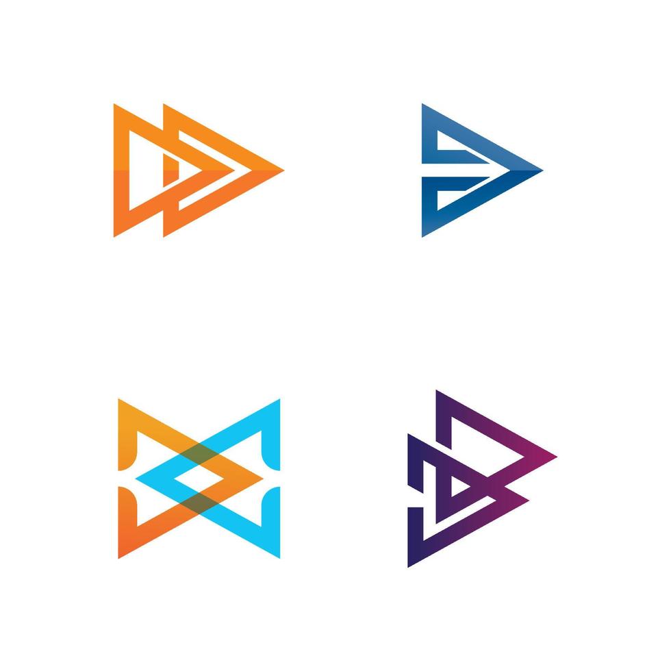 pijl en driehoek logo vector illustratie icon set logo ontwerp