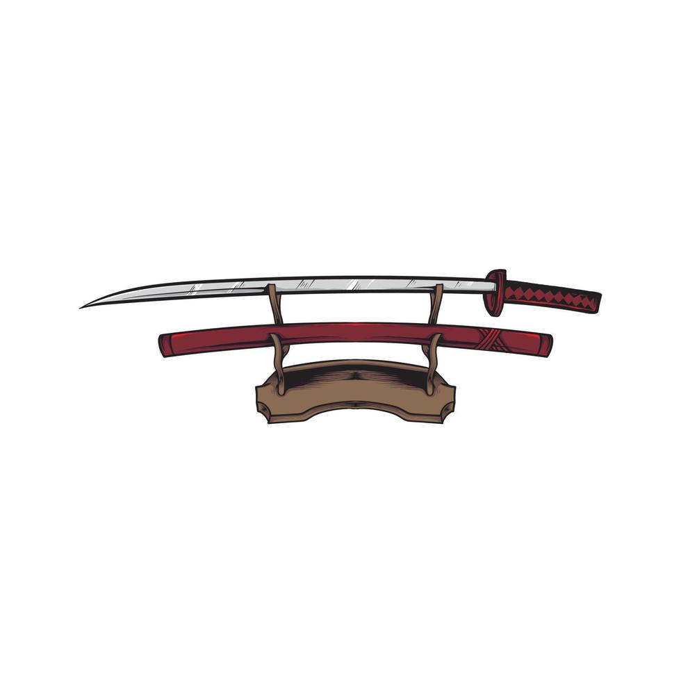 Japanse katana zwaard illustratie vector